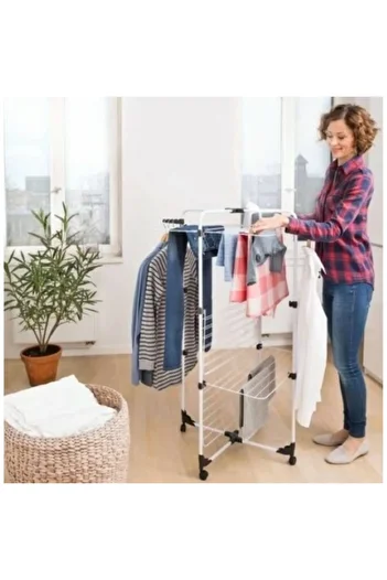 EMATTERIO Mobile Vertical Clothes Dryer, 30m Drying Area, Foldable, Compact Design