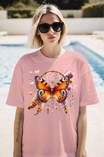 AR&YOS Dream Catcher Printed Unisex Oversize T-Shirt