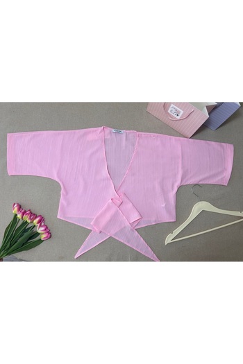 Noa Noa Pembe Bağlamalı Hırka ve Pantolon Takım