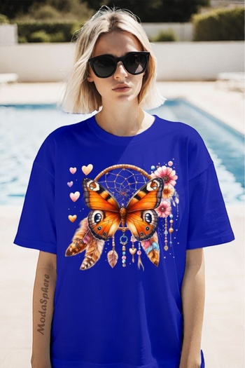 AR&YOS Dream Catcher Printed Unisex Oversize T-Shirt Oversize