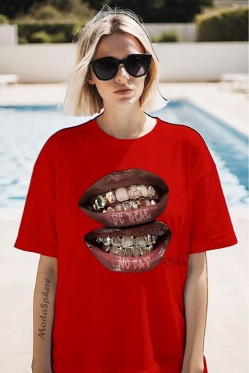 AR&YOS Printed Unisex Oversize T-Shirt Oversize