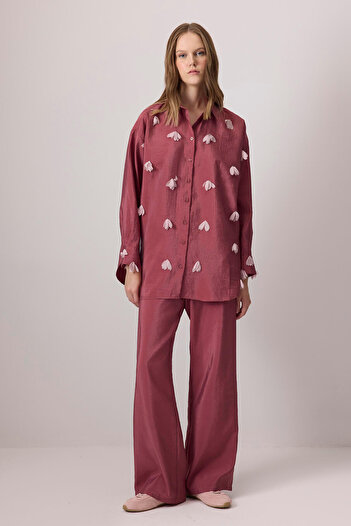 Touché Privé Tulle Flower Embroidered Shirt
