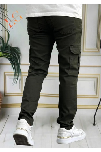 LORDA GİYİM Men's Jeans Panyalon Cargo Pocket High Waist Dume Zipper Flexible Lycra Comando