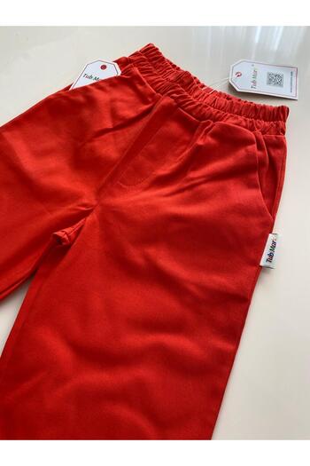 TubiMark Cotton Wide Leg Boon Vibrant Red Pantalon