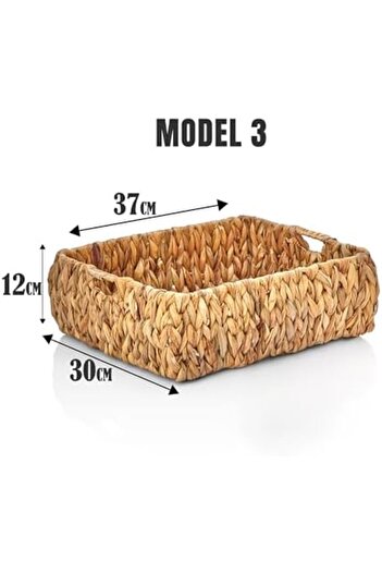 STOREMAX Goldwhirl Handmade Wicker Decorative Basket, Wicker Decorative Tray with 3 Model Options (37 * 30 * 12cm)