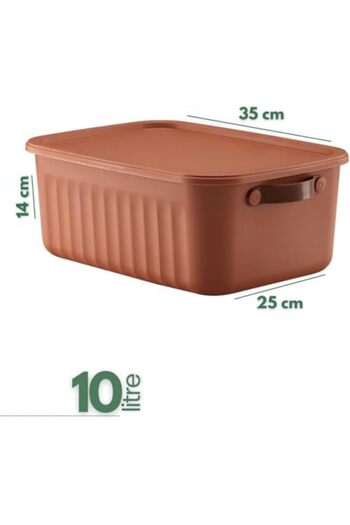 STOREMAX Sellbuyst Storage Box Set with Lid 10 Liters – Orange-Portable with Handles, Organize Inside the Cabinet