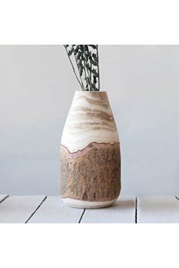 STOREMAX Polysight Co-Op 33 cm H Carved Paulownia Wood Live Edge (Each Will Be Different), 32 Cm, Trendzap 46