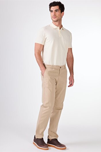 Dufy Mink Side Pocket Straight Regular Fit Men's Trousers