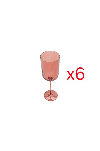 Porland Mose 6-Piece Red Goblet 350Cc