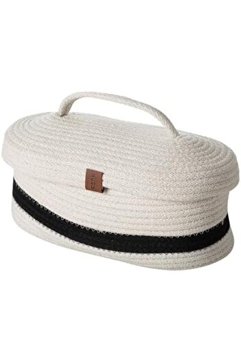 STOREMAX Sellbuyst Concept Venus Oval Organizer Basket Black Ecru 30X13X11 Trendy 266450