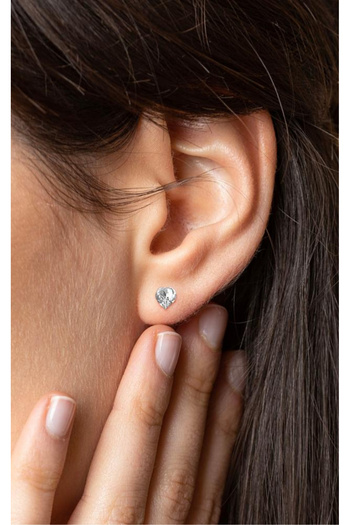 Farma Bijoux 5mm Crystal Hearts Medical Hoop Earrings Embellished with Swarovski® Crystals