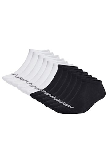 adidas , Set de sosete scurte unisex - 12 perechi, Alb, Negru, 43-45
