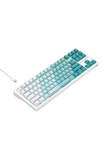 Havit RGB Gaming Keyboard, USB-C, 200mA, Cable 1.8m, KB901, White/Green