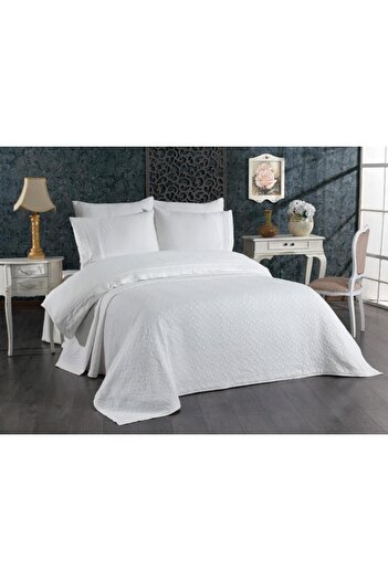 irina Belardi bedding set with pique 7 pcs silver white