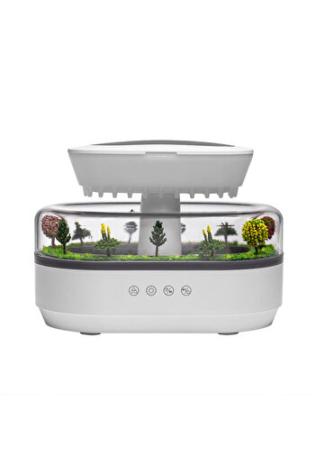Nubiqo Umidificator cu Peisaj 3D Nubiqo®, Lumina LED RGB, Aromaterapeutic si Relaxant,250ML, Silentios, Alb