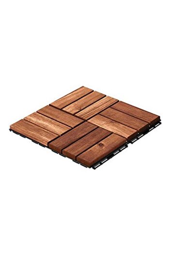 Generic 4-Piece Floor Tile Set Brown 30cm