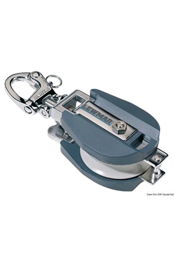 OSCULATI Lewmar Pulley Made of Aluminum, Diameter 80 mm, for General Use and Spinnaker with Soft Rubber Sides