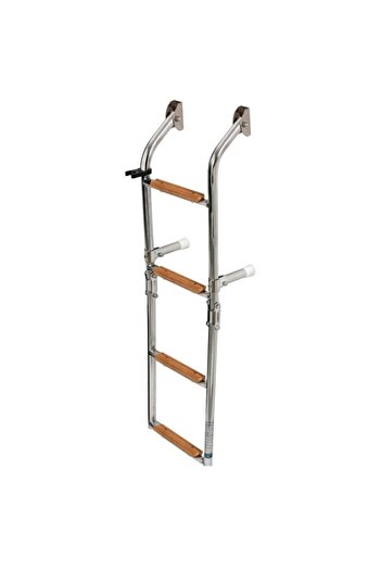 OSCULATI 4-Step Ladder AISI316 + Iroko,