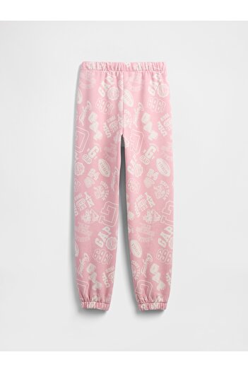 GAP Kız Çocuk Pembe Relaxed Logo Jogger Eşofman Altı