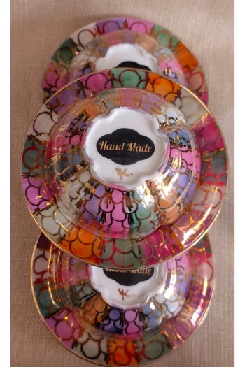 BY.RAYKA PORSELEN El Dekor Malina Porcelain Hand Painting 3 Piece Sweet Bowl (No Return)