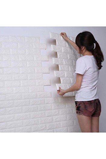 Generic 3D Stereoscopic Foam Self Adhesive Wallpaper White 70x77cm