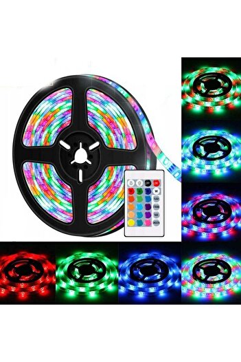 Generic 5m Multi-color LED Strip Lights with Remote and Power Adapter Included
