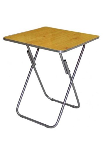 Generic Square Folding Table Silver/Beige 60centimeter
