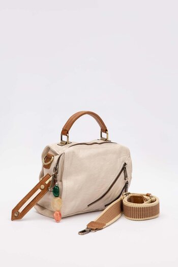 Levidor White Cross Zipper Detailed Backpack