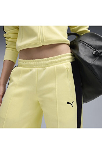 Puma T7 Low Rise Track Pants Sarı Kadın Eşofman Altı