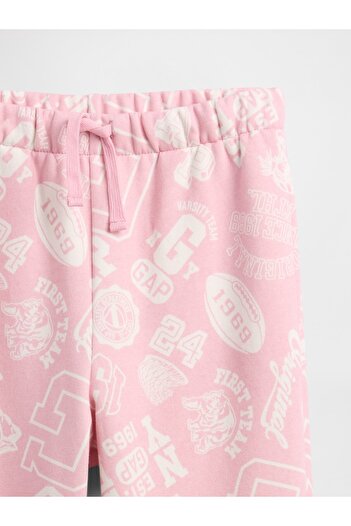 GAP Kız Çocuk Pembe Relaxed Logo Jogger Eşofman Altı