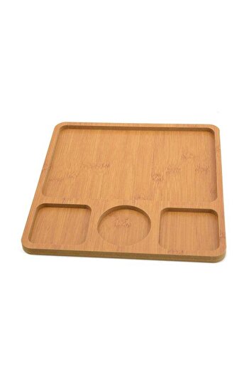 Generic 4 Division Serving Plate Brown 26x26cm