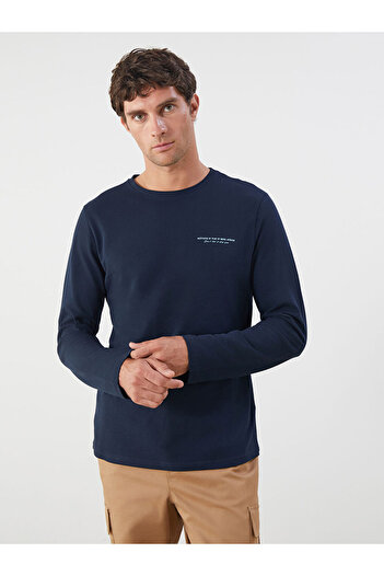 LC Waikiki Sparkling Choices from Shining Store |   Crew Neck Long Sleeve Printed Men's T-Shirt