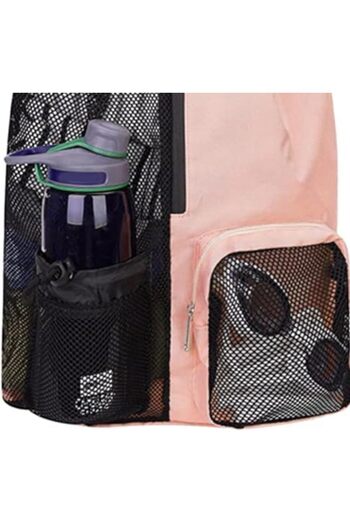 Skycare Swim Bag Mesh Drawstring Backpack with Wet Pocket Beach Backpack for Swimming, Gym, and Work