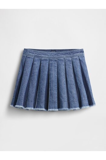GAP Kadın Koyu Mavi Pileli Denim Mini Etek