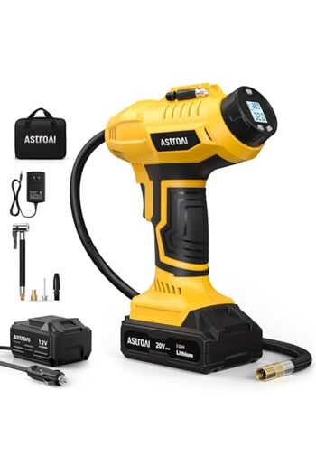 AstroAI Cordless Tyre Inflator Air Compressor, 20V Rechargeable Battery Powered 160PSI Portable Hand
