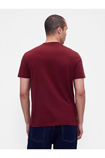 GAP Erkek Kırmızı Organik Pamuk Cepli T-Shirt