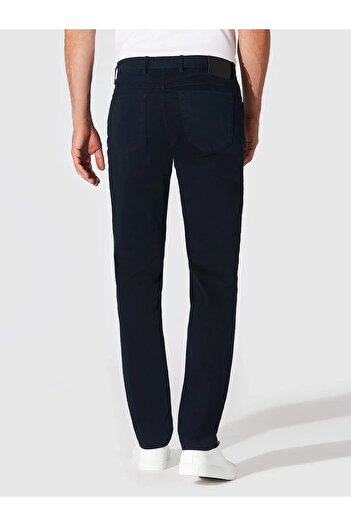 Hiltl 5 Pocket Navy Blue Cotton Elastane Regular Fit Trousers