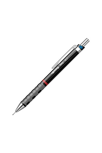 Rotring Creion mecanic Tikky III, material plastic, culoare neagră, mină de 0,7 mm, cu radieră