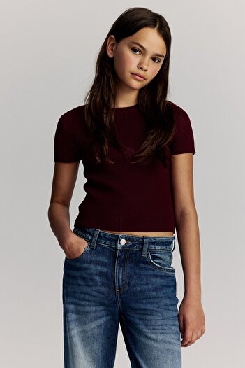 H&M Lastik Örgülü Kısa Üst