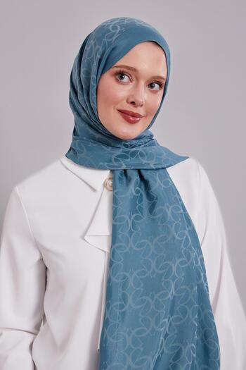 Levidor Turquoise Geometric Pattern Grazia Shawl