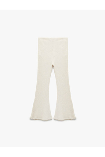 Koton Viscose Blended Camisole Slim Fit Spanish Leg Beige Girl's Trousers 6Wkg40038Ak