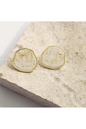 NARRU Handmade Arya earrings, white and gold, 36