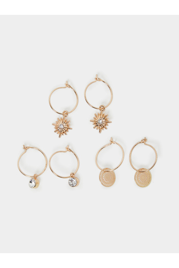 Styli Set of 3 - Drop Accent Hoop Earrings