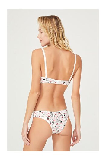 DoDe Flora Supportive Combed Cotton Bra Set Underwire Kiss Heart Cnsy 207Tk