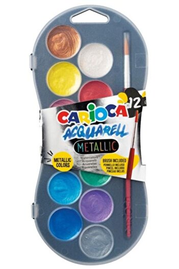 CARIOCA Metallic watercolors 12 colors/set + brush