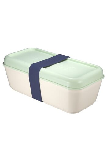 Milan Food Container, Material Plastic/Silicone, Color Green Lid, 0.75 ml, 2 Adjustable Compartments