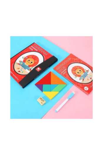 Montessori Educational Game - Tangram Puzzle with Model