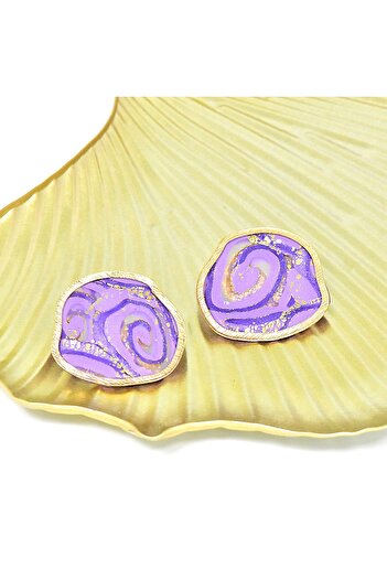 NARRU Handmade earrings, purple, lilac, gold, Arya 30