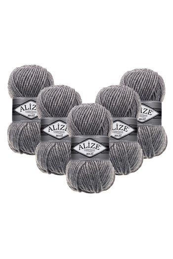 Alize Superlana Maxi 5-Pack – 21 -Thick Knitting Yarn for Winter Sweater Cardigan and Scarf