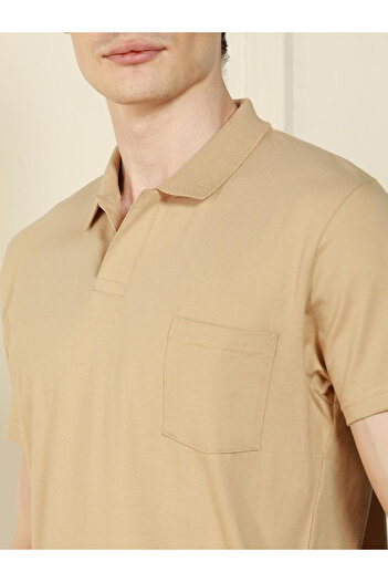 Dennis Lingo By Styli Men Cream Cotton Regular Fit Polo Shirt